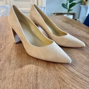 Marc Fisher | Claire Light Tan Suede Block Heels | Women’s Size 8